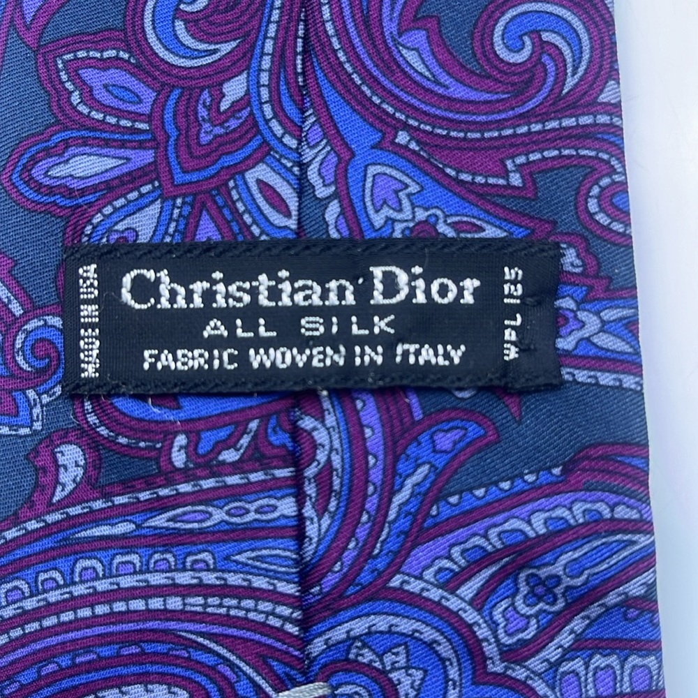 Christian Dior All Silk Paisley Tie N208-45 - Picture 5 of 5